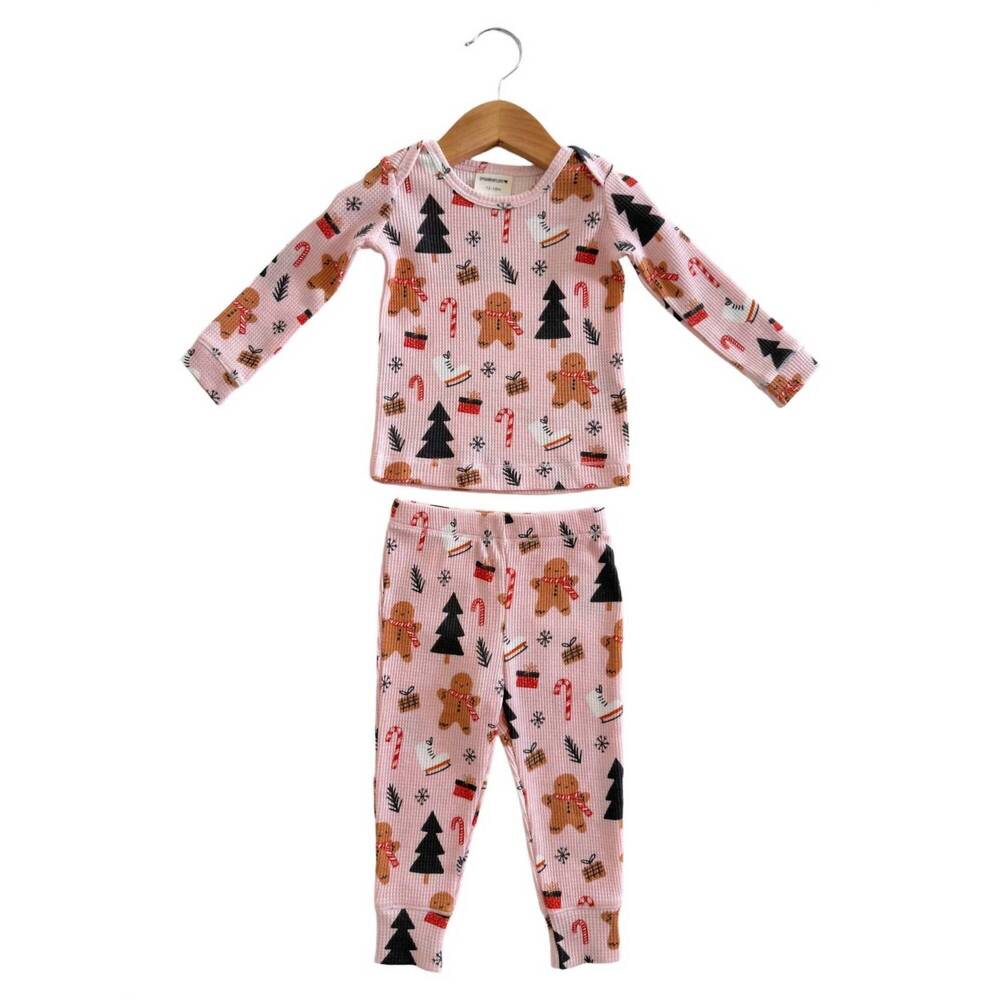 NEW SPEARMINTLOVE kids gingerbread wonderland pajama set in blush